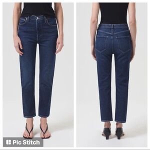 Womens Agolde Los Angeles high rise Riley Jean high rise crop size 25
